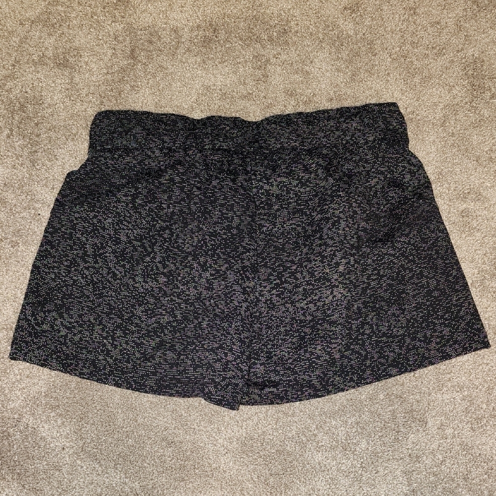 Women's Black Marled Athletic Shorts - Picture 2 of 4